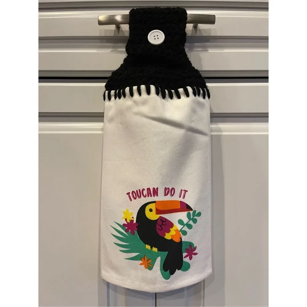 Crochet Top Kitchen Towel- Toucan Do It